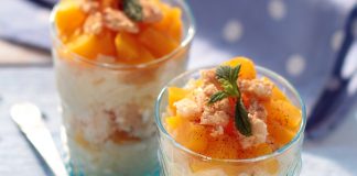 Φρουτένια Πουτίγκα Ρυζιού με Ροδάκινα