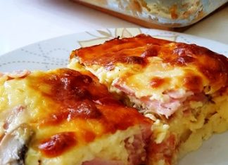 σουφλέ πατάτας με αλλαντικά μανιτάρια