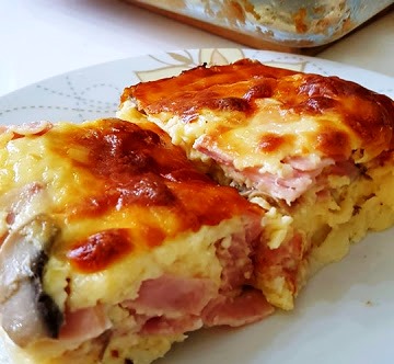 σουφλέ πατάτας με αλλαντικά μανιτάρια σουφλέ πατάτας με αλλαντικά μανιτάρια