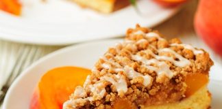 Κέικ Ροδάκινο με Tρίμματα κανέλας