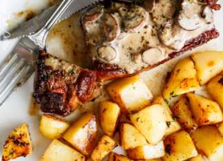 μπριζολάκια σε σάλτσα με μανιτάρια