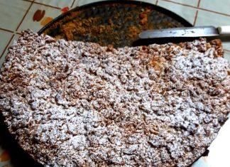 Κοντινό πλάνο στη Μηλόπιτα Τριφτή