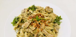 Ζυμαρικά με Κοτόπουλο σε σάλτσα Pesto