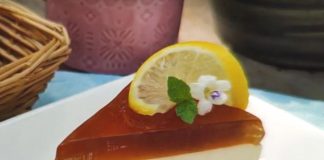 Cheesecake λεμονιού με ζελέ μελιού χωρίς ψήσιμο