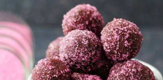 τρουφάκια με ζαχαρη ροζ