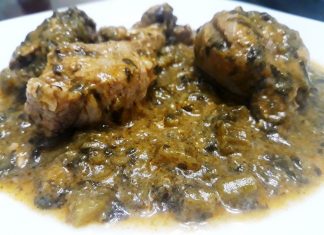 Το πιάτο **Χοιρινό με Σέλινο** με την πλούσια σάλτσα αυγολέμονο.