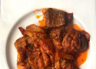 Μοσχαράκι κατσαρόλας με μελιτζάνες