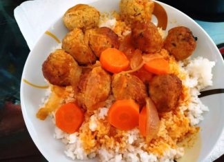 Κεφτεδάκια κοκκινιστά με ρύζι basmati