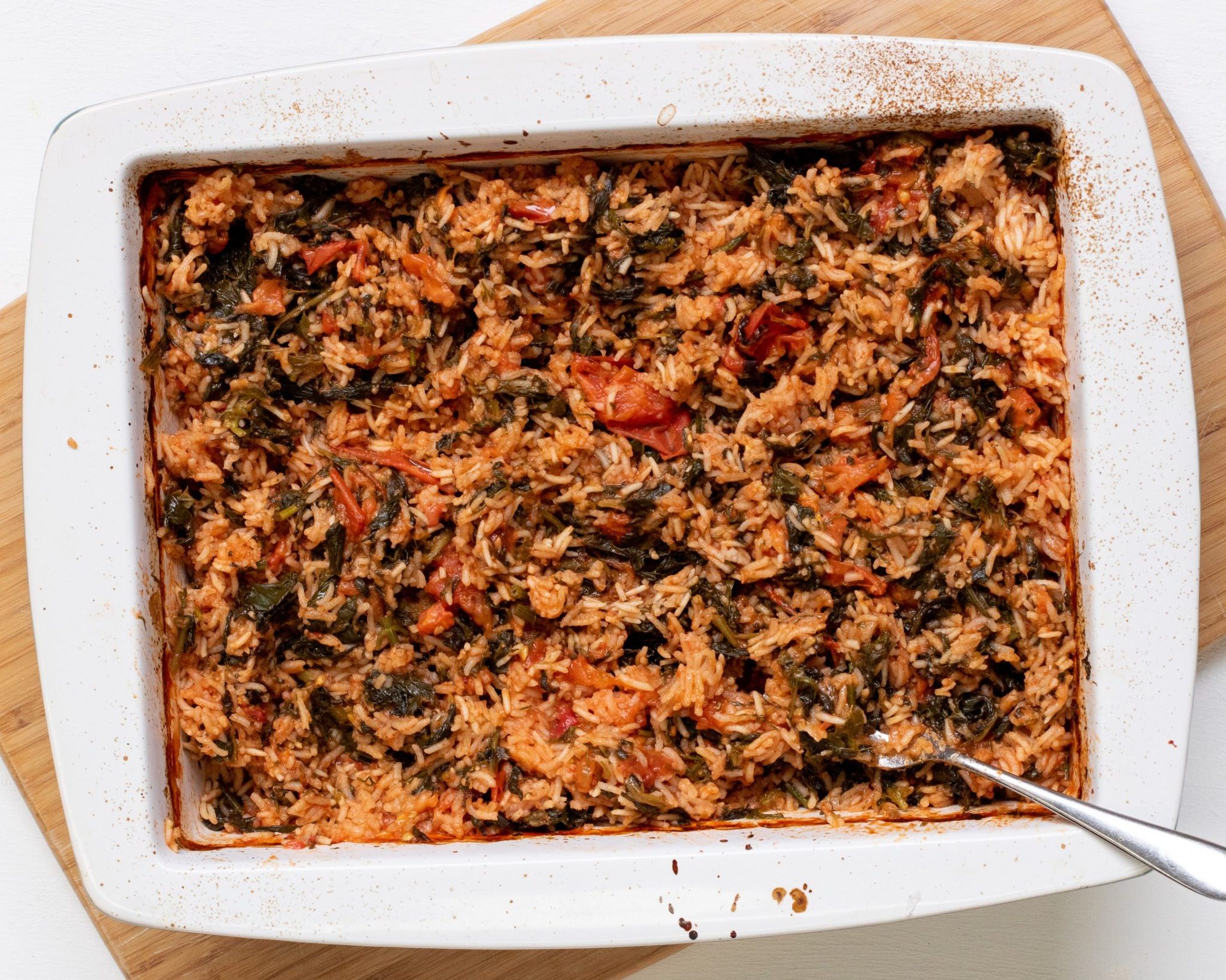 Σπανακόρυζο κοκκινιστο