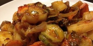Πατάτες με κολοκυθάκια στο φουρνο