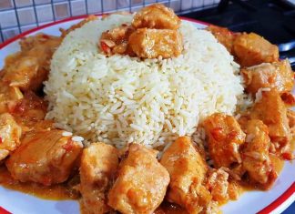 Κοτόπουλο αλά κρεμ με πιλάφι