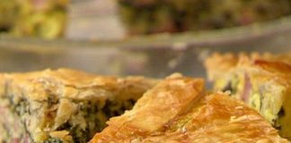 Πιτα με σπανακι και ζαμπον