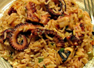 Χταποδάκι με Ρύζι με κόκκινο κρασί. ΧΤΑΠΟΔΙ ΜΕ ΡΥΖΙ