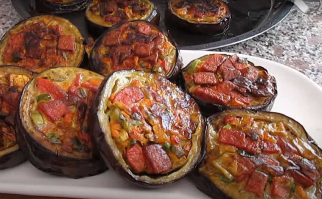 Μελιτζανα γεμιστή στο τηγάνι