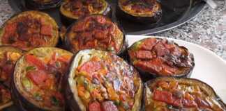 Μελιτζανα γεμιστή στο τηγάνι