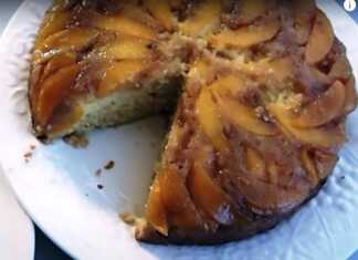 Αναποδο κέικ με ροδάκινα