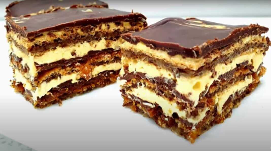 Γλυκό με σοκολάτα και καραμέλα