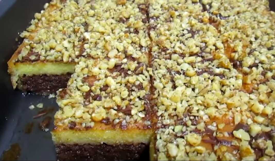 Διχρωμο Κέικ1 σιροπιαστό δίχρωμο κέικ