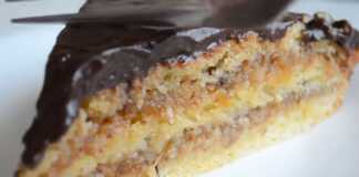 Ζουμερό Κέικ καρυδιού και μαρμελαδα βερίκοκο