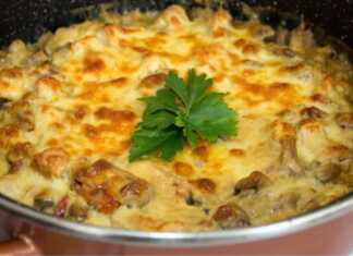 Κοτόπουλο με μανιτάρια και σάλτσα γιαουρτιού στο φούρνο Κοτόπουλο με μανιτάρια και σάλτσα γιαουρτιού