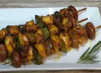 Δώστε χρώμα στο τραπέζι σας: Σουβλάκια κοτόπουλου με μανιτάρια, ντομάτα και πιπεριά Σουβλακι κοτόπουλο με μανιταρια και πιπεριά