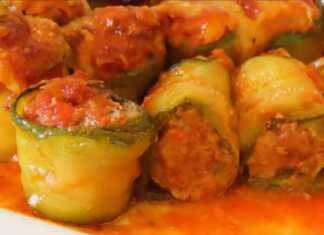 Ρολάκια Κολοκυθιού γεμιστά με κιμά και τυρί Ρολάκια Κολοκυθιού γεμιστά