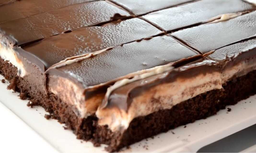 pasta sokolatina Πάστα Ταψιού σοκολάτας με κρέμα