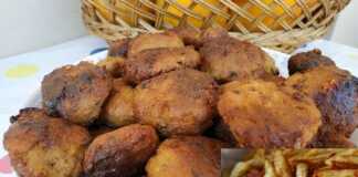 κεφτεδες με φρέσκιες τηγανιτές πατάτες