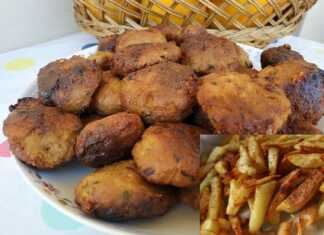 κεφτεδες με φρέσκιες τηγανιτές πατάτες