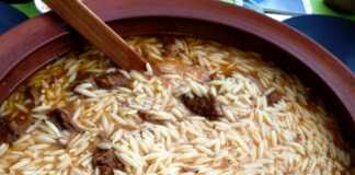 Μοσχάρι με κριθαράκι Μοσχάρι με κριθαράκι