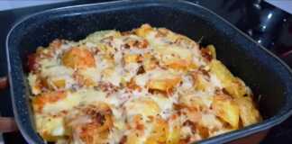 Μαγειρέψτε κάτι νόστιμο χωρίς κρέας ψητές πατάτες με τυρί