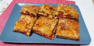 Παστουρμαδόπιτα με τραγανή κρούστα και ζουμερή γέμιση Παστουρμαδόπιτα