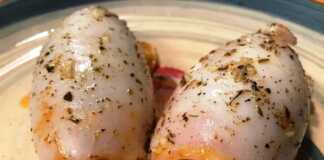 Ψητό καλαμάρι γεμιστό με ρύζι