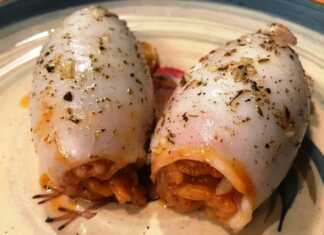 Ψητό καλαμάρι γεμιστό με ρύζι