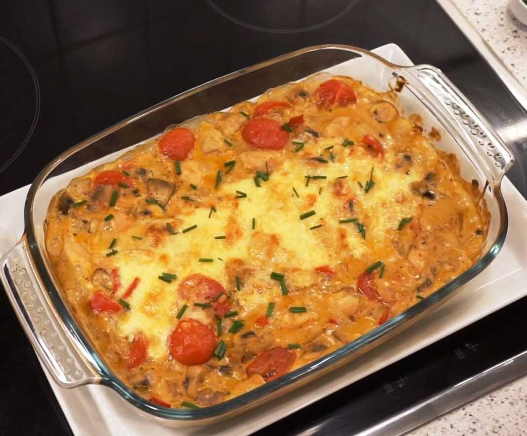 Κοτόπουλο με μανιταρια στο φούρνο