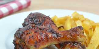 Μπούτια Κοτόπουλου με μουστάρδα και μέλι ….με τηγανιτές πατάτες Μπουτάκια κοτόπουλου με μουστάρδα και μέλι