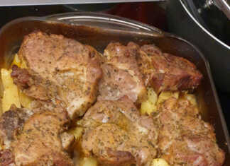 Μπριζόλες με πατάτες στο Φουρνο