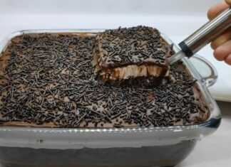 Το τελικό **Τρουφάτο Σοκολατένιο** με πλούσιο γλάσο και τρούφα