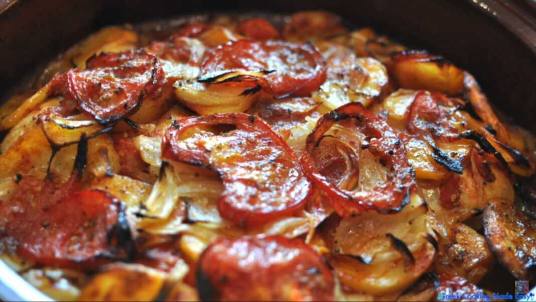 κοτοπουλο με ντοματα και κρεμμυδια