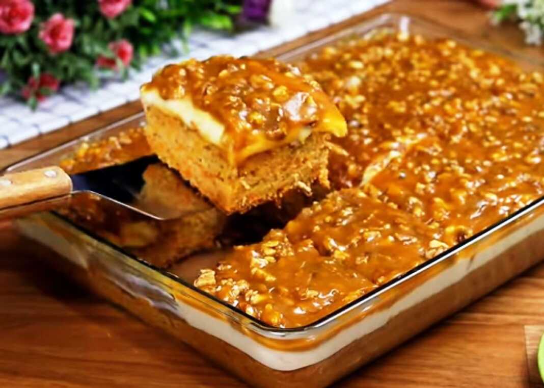 Κέικ καρότου κε κρεμα και καραμέλα0