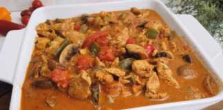 Κοτόπουλο σε σάλτσα μανιτάρια