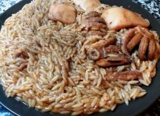 Σουπιές Κοκκίνιστες με Μανέστρα