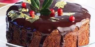 βασιλόπιτα με γλάσο σοκολάτας