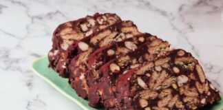 κορμός σοκολάτας με ξηρους καρπούς