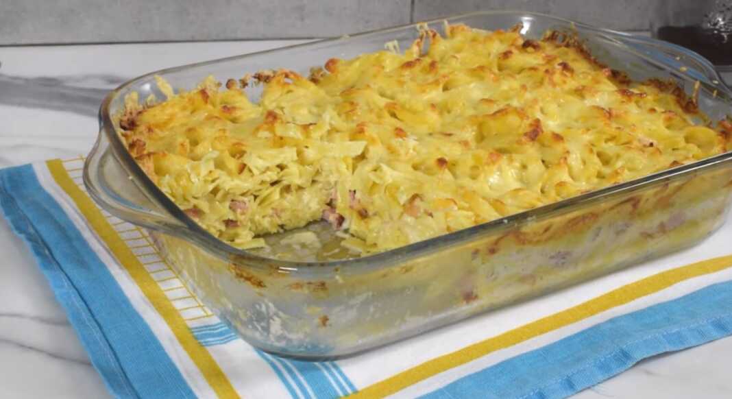 ταλιατέλες με μπέικον και τυρί