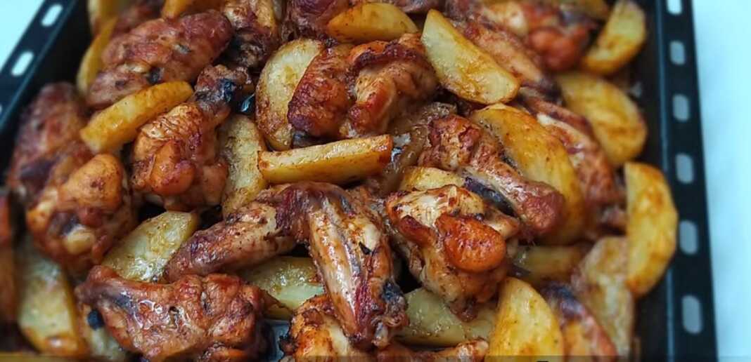 φτερουγες κοτόπουλο με πατάτες