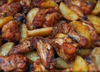 φτερουγες κοτόπουλο με πατάτες