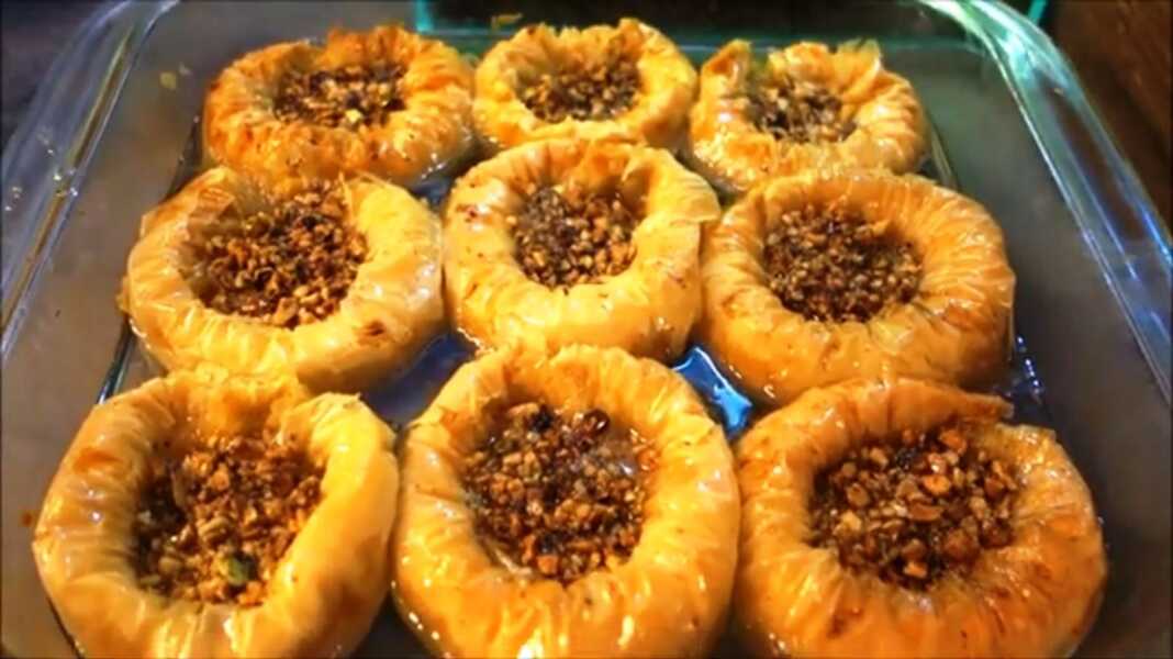 φωλίες με φύλλο κρουστας και καρύδι