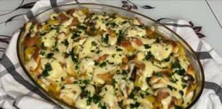 Κοτόπουλο με μανιτάρια και τυρί