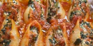 Κοχύλια γεμιστά με σπανάκι και ρικότα